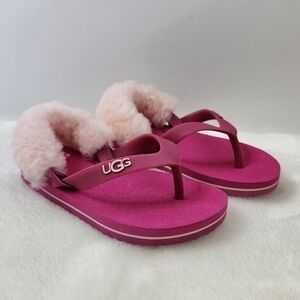 UGG Yia Yia Infant Pink Sheepskin Slingback Sandals Flip Flops Size 6/7